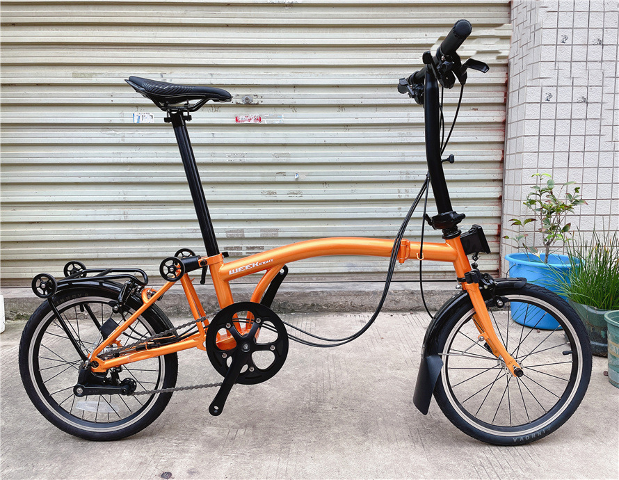 德国week eight小布自行车 折叠车内3外2速 S把/M把铬钼钢16英寸 S把 金色