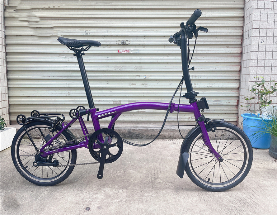 德国week eight小布自行车 折叠车内3外2速 S把/M把铬钼钢16英寸  S把 紫色