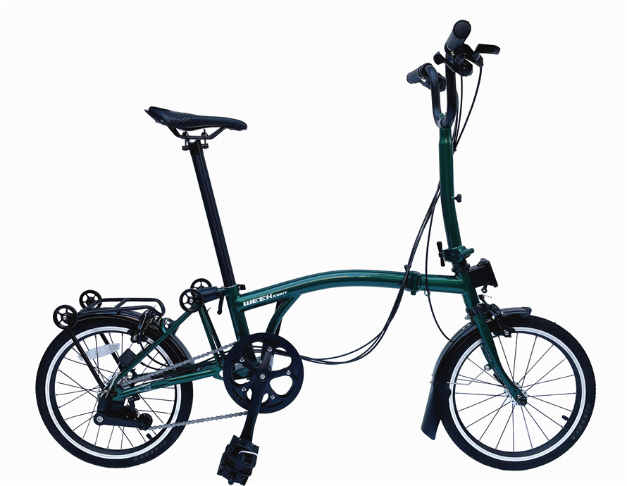 德国week eight小布自行车 折叠车内3外2速 S把/M把铬钼钢16英寸 M把 邮政绿